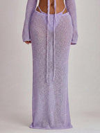 Knit Tie Front Maxi Skirt Beach Cover-Up – Summer Vacation Swimwear