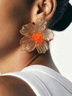 Colourful Resin Flower Earrings – Boho Jewellery for Women