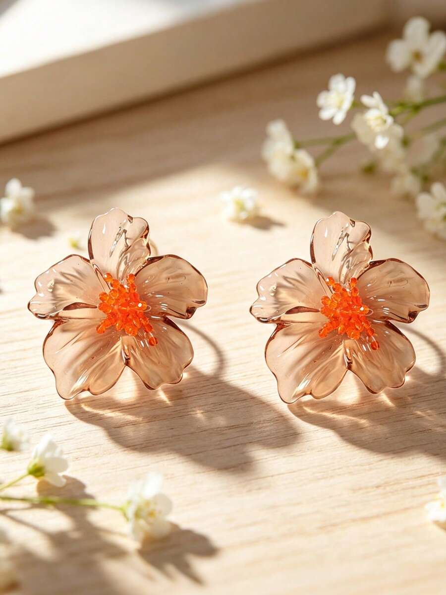 Colourful Resin Flower Earrings – Boho Jewellery for Women