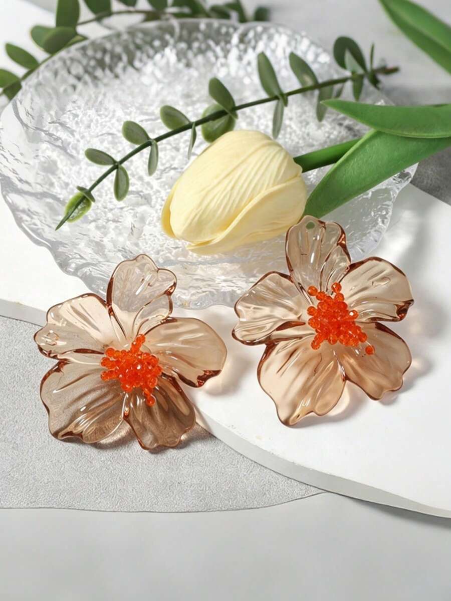Colourful Resin Flower Earrings – Boho Jewellery for Women