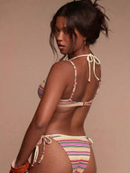 Studded Lace-Up Tie Side Bikini Bottoms – Summer Beach Vacation Swimwear