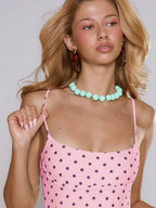 Polka Dot Frill Spaghetti Strap One-Piece Swimsuit – Summer Beach Vacation Swimwear