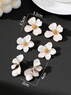 Tie Dye Drip Flower Asymmetric Stud Earrings – Jewellery for Women
