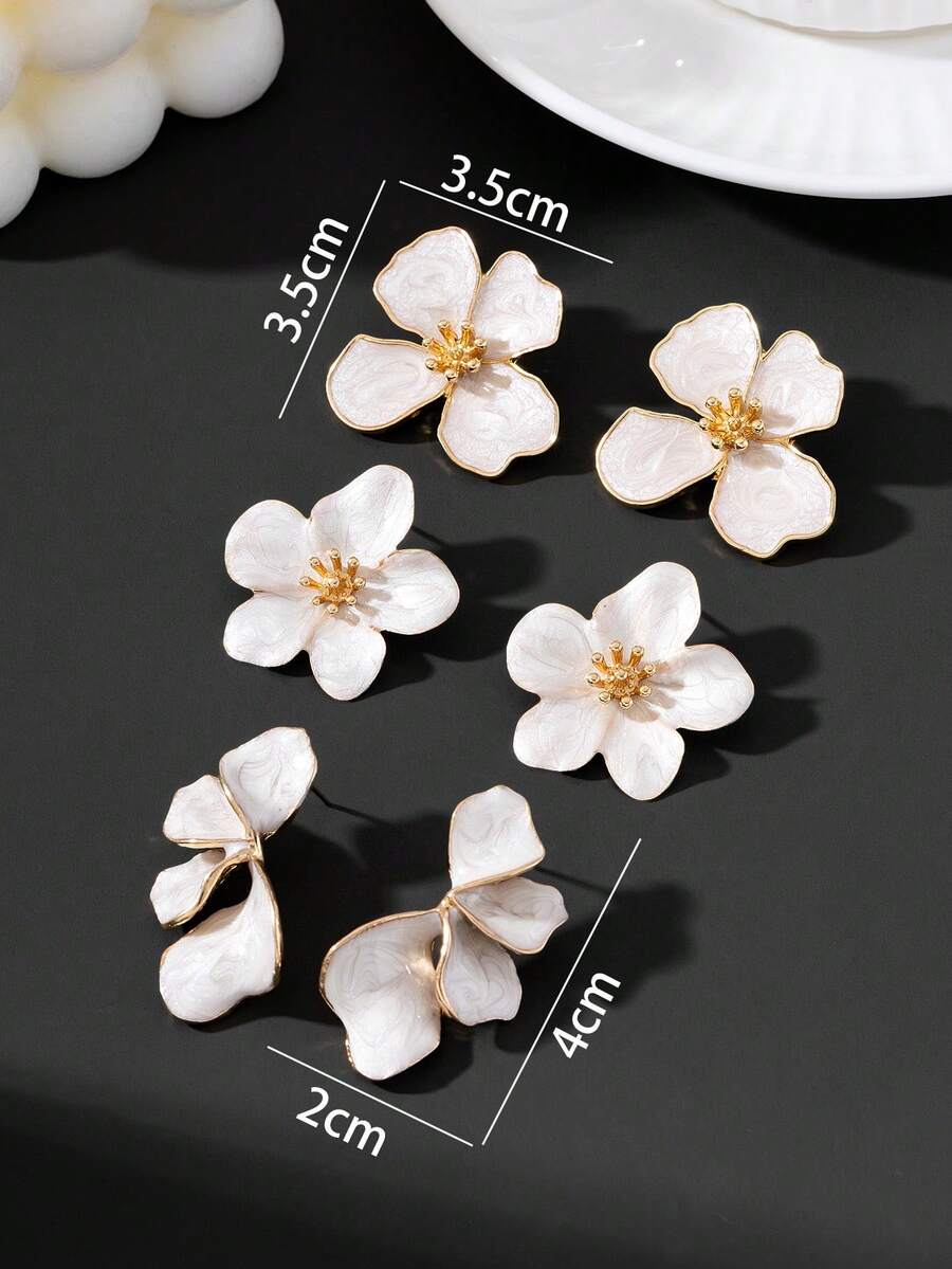 Tie Dye Drip Flower Asymmetric Stud Earrings – Jewellery for Women