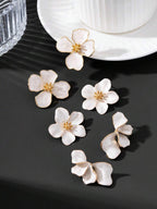 Tie Dye Drip Flower Asymmetric Stud Earrings – Jewellery for Women