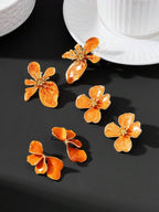 Tie Dye Drip Flower Asymmetric Stud Earrings – Jewellery for Women