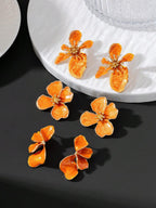 Tie Dye Drip Flower Asymmetric Stud Earrings – Jewellery for Women