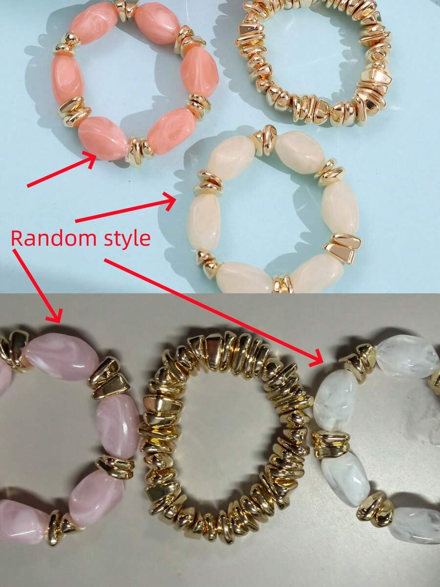 Vintage Resin Beaded Bracelet Stack – Fashion Jewellery for Women