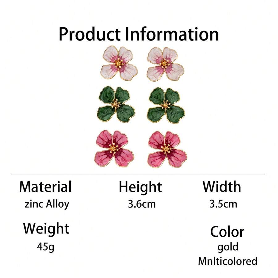 Tie Dye Drip Flower Asymmetric Stud Earrings – Jewellery for Women