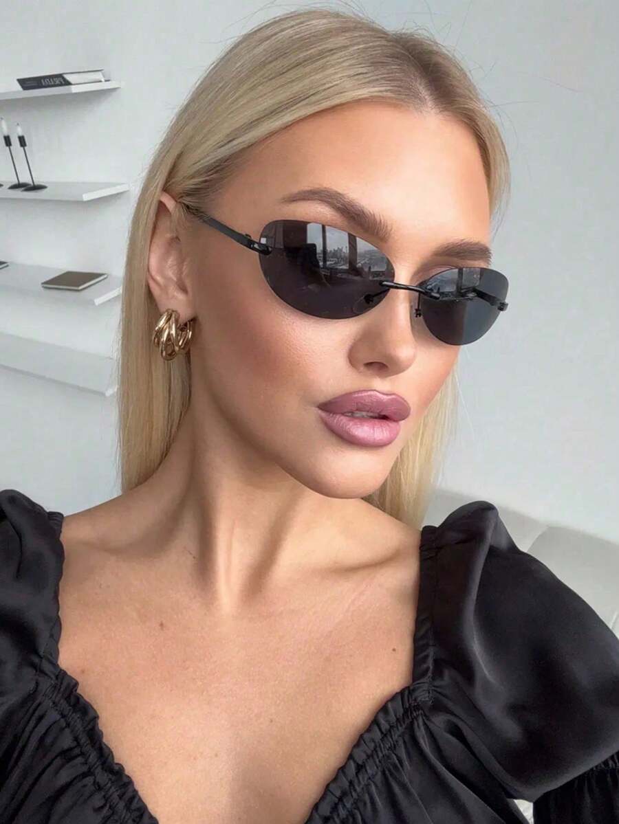 Y2K Futuristic Silver Sport Fashion Glasses – Street Style Eyewear