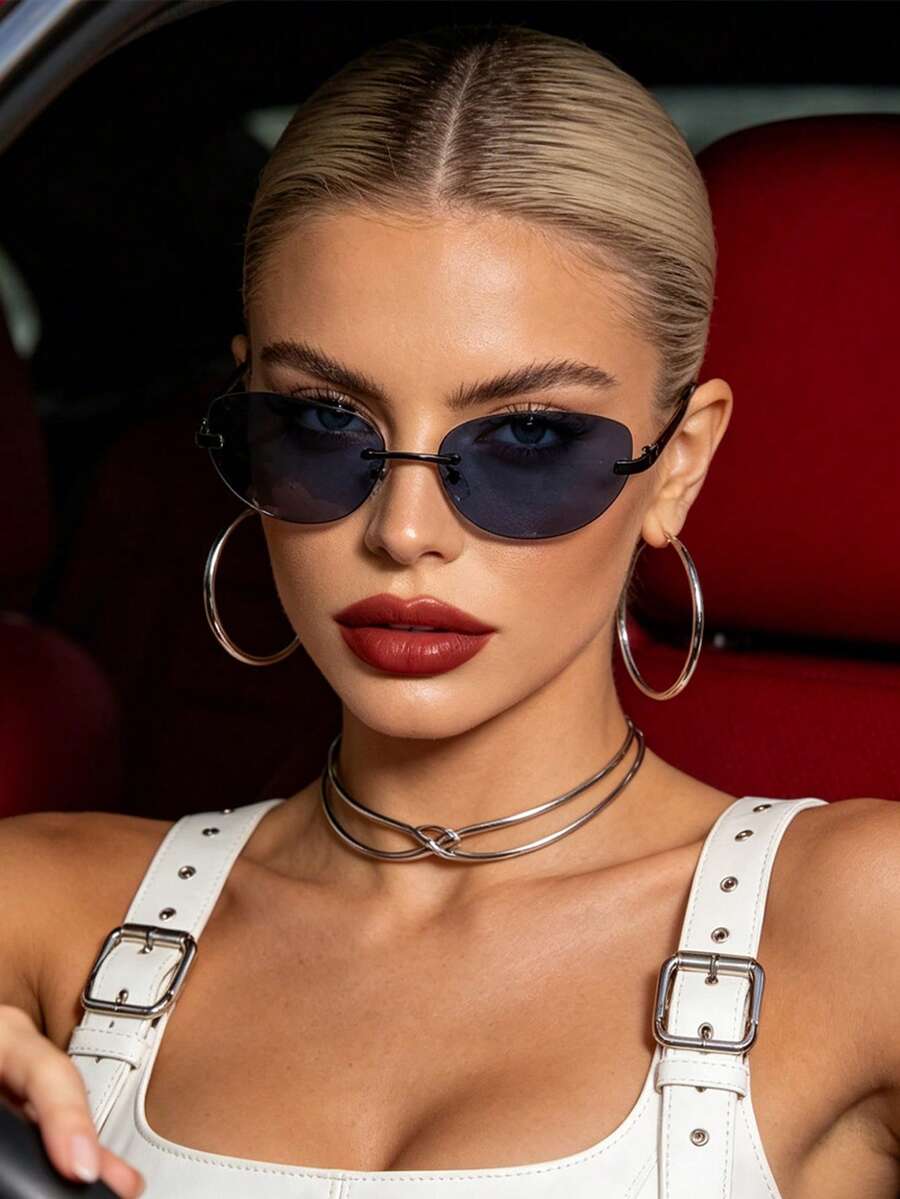 Y2K Futuristic Silver Sport Fashion Glasses – Street Style Eyewear