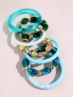 Vintage Resin Beaded Bracelet Stack – Fashion Jewellery for Women