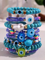 Vintage Resin Beaded Bracelet Stack – Fashion Jewellery for Women
