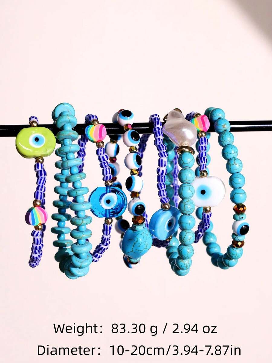 Vintage Resin Beaded Bracelet Stack – Fashion Jewellery for Women