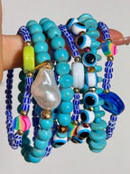 Vintage Resin Beaded Bracelet Stack – Fashion Jewellery for Women