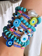 Vintage Resin Beaded Bracelet Stack – Fashion Jewellery for Women