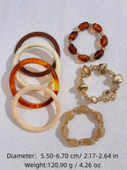 Vintage Resin Beaded Bracelet Stack – Fashion Jewellery for Women