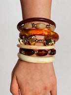 Vintage Resin Beaded Bracelet Stack – Fashion Jewellery for Women