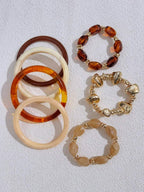 Vintage Resin Beaded Bracelet Stack – Fashion Jewellery for Women