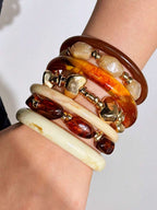 Vintage Resin Beaded Bracelet Stack – Fashion Jewellery for Women