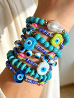 Vintage Resin Beaded Bracelet Stack – Fashion Jewellery for Women