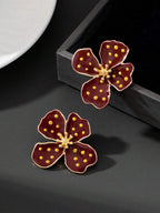 Tie Dye Drip Flower Asymmetric Stud Earrings – Jewellery for Women