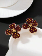 Tie Dye Drip Flower Asymmetric Stud Earrings – Jewellery for Women