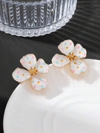 Tie Dye Drip Flower Asymmetric Stud Earrings – Jewellery for Women