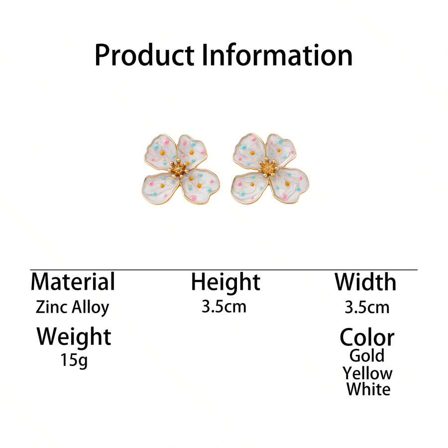 Tie Dye Drip Flower Asymmetric Stud Earrings – Jewellery for Women