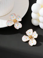Tie Dye Drip Flower Asymmetric Stud Earrings – Jewellery for Women