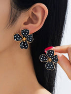Tie Dye Drip Flower Asymmetric Stud Earrings – Jewellery for Women
