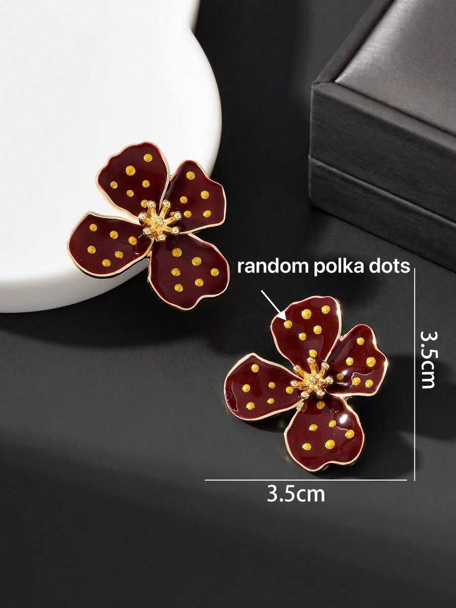 Tie Dye Drip Flower Asymmetric Stud Earrings – Jewellery for Women