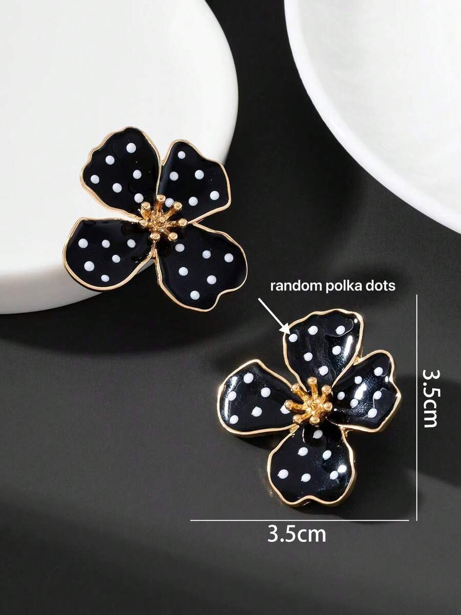 Tie Dye Drip Flower Asymmetric Stud Earrings – Jewellery for Women