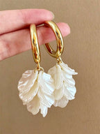 Long Tassel Shell Flower Earrings – Statement Jewellery for Women