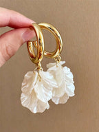 Long Tassel Shell Flower Earrings – Statement Jewellery for Women