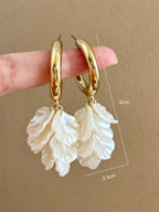 Long Tassel Shell Flower Earrings – Statement Jewellery for Women
