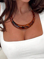 Water Drop Acrylic Pendant Leather Cord Necklace – Jewellery for Women