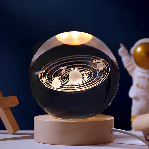 3D Galaxy Crystal Ball Lamp – Celestia LED Night Light in a kids bedroom