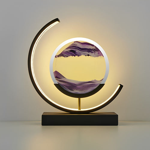 3D Sand Art Table Lamp – Abyss Rotating Landscape Mood Light in green