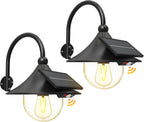 Solar Motion Barn Wall Lights with 3 Modes & Gooseneck