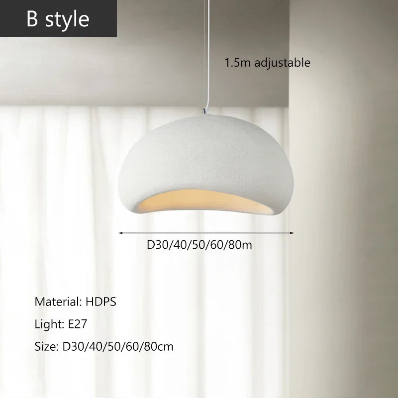 Nordic Wabi-Sabi LED Pendant Light in d50cm in an entryway