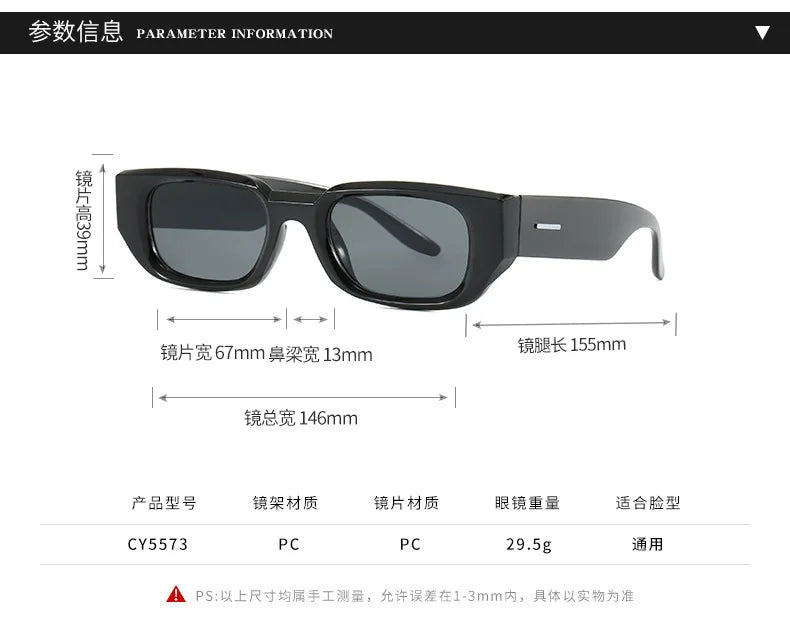 Vintage Rectangle Sunglasses – Women's Retro UV400 Fashion Eyewear