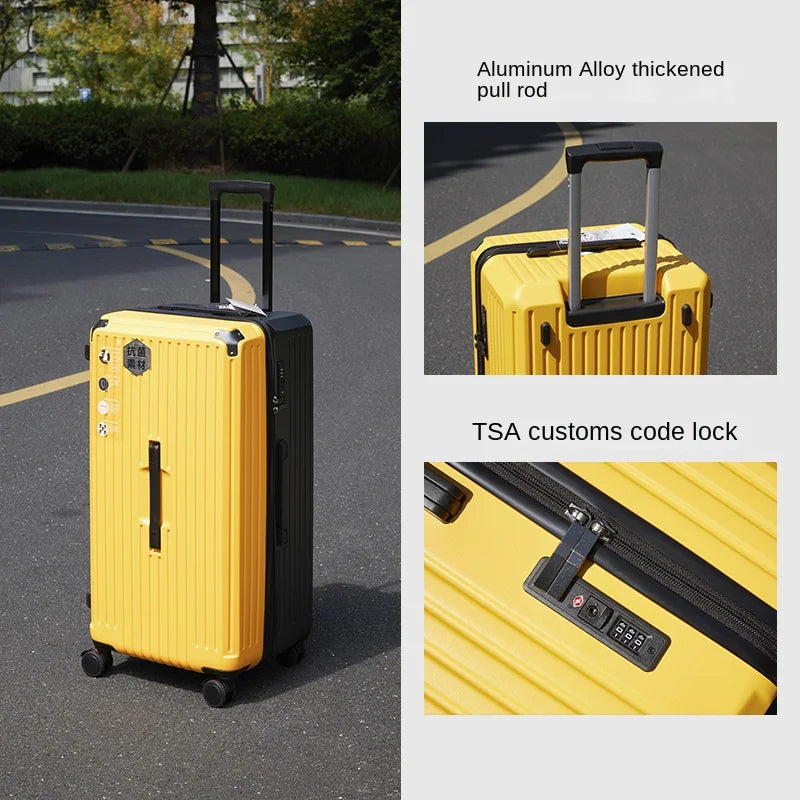 Oversized Spinner Suitcase – High Capacity 5-Wheel Trolley Luggage with Lock