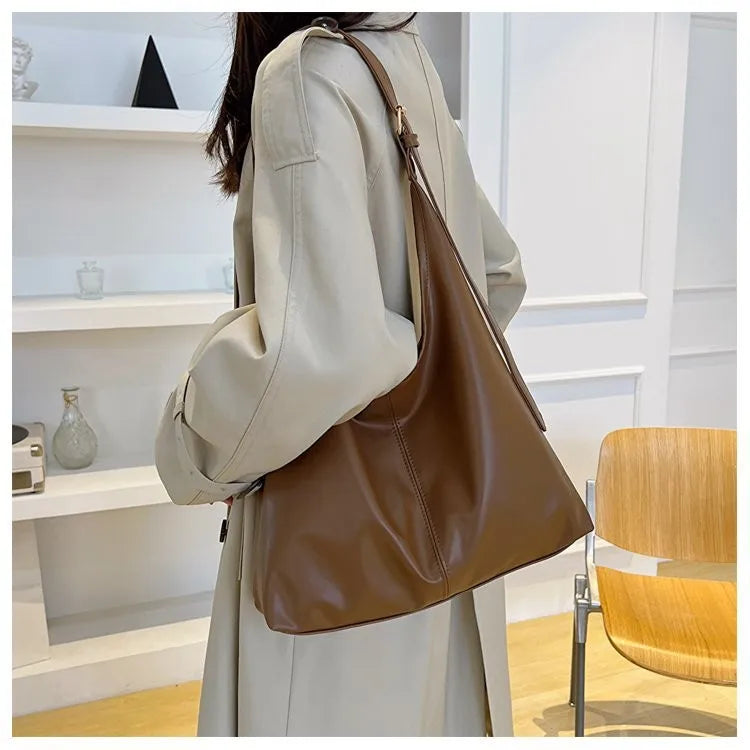 Women's Retro PU Tote Bag – Structured Hard Shell Shoulder Handbag