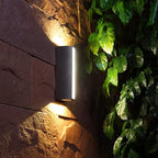 Modern Outdoor LED Strip Wall Lamp in warm white in a living room