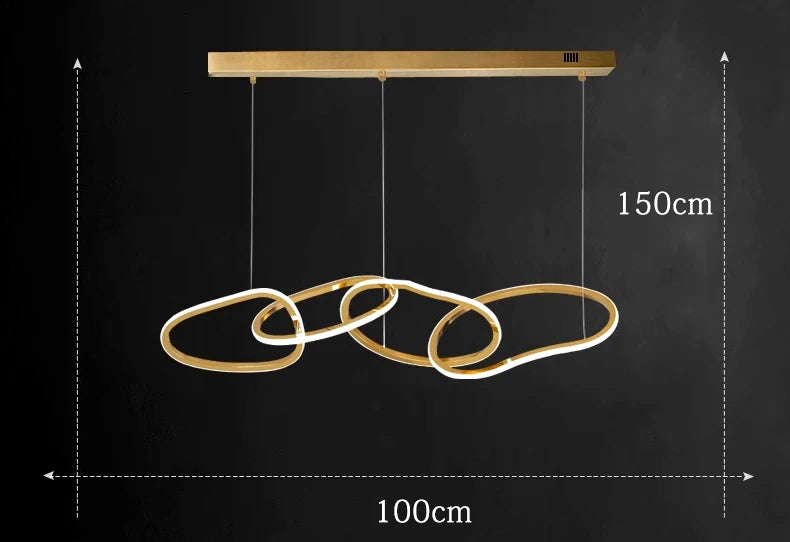 Modern LED Ceiling Pendant Chandelier in rc remote dimming in a living room