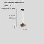 Wabi-Sabi Travertine Stone Pendant Light in d-028 walnut in a living room