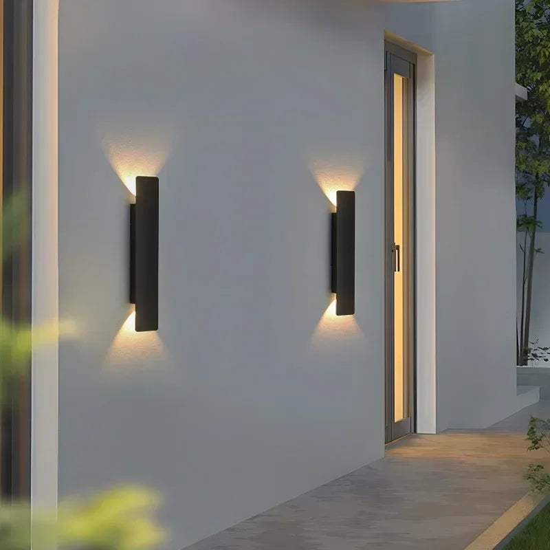 Outdoor Waterproof LED Strip Wall Lamp in warm white in a stairwell