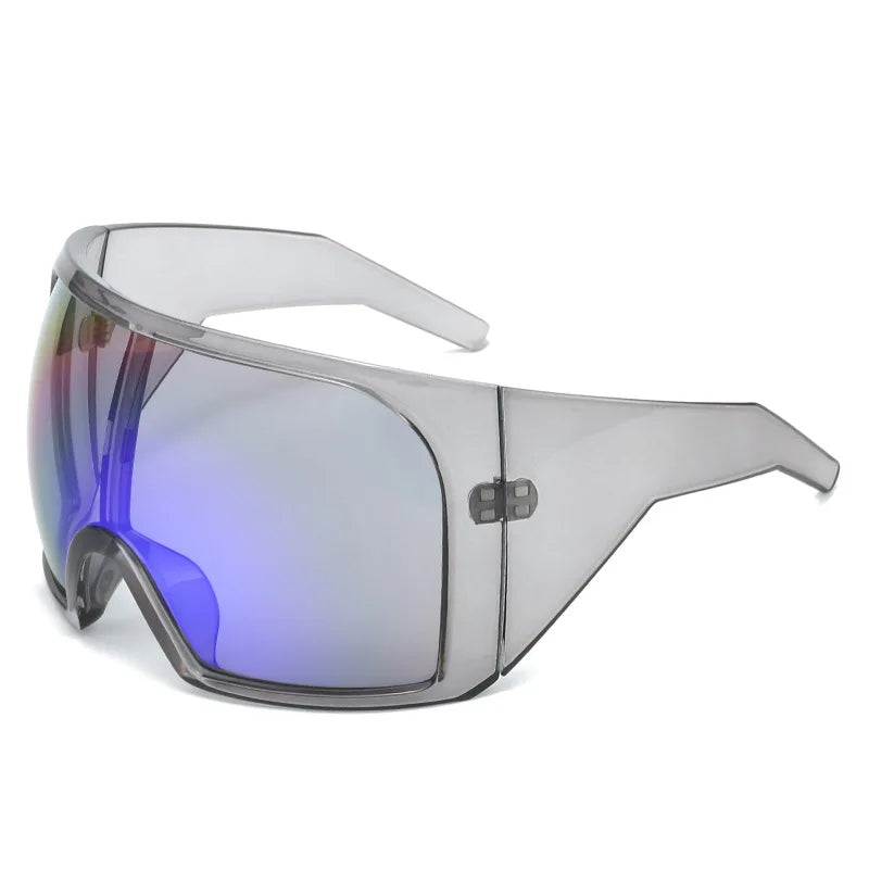 Futuristic Shield Sunglasses – Oversized UV400 Wrap Around Shades for Men & Women