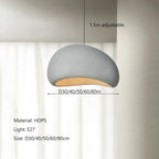 Nordic Wabi-Sabi LED Pendant Light in white light above a kitchen island